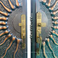 China factory security design metal bulletproof cast aluminium galvanized security steel door for house